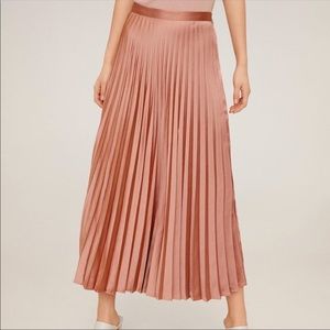 Mango Pleated Pink Midi Skirt maxi long